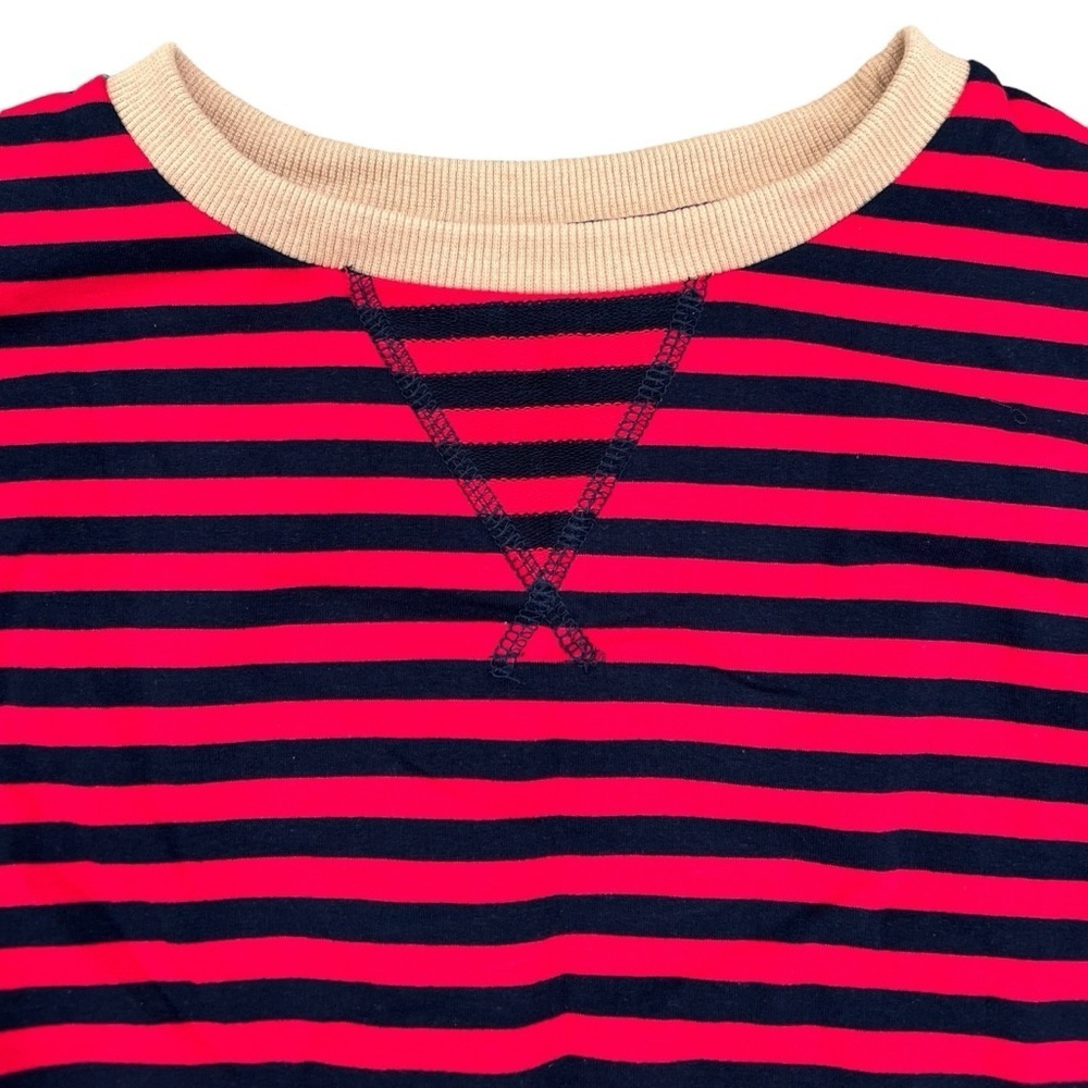 NWT Labolliy Women’s Red Striped Oversized Sweatshirt - Picture 9 of 16